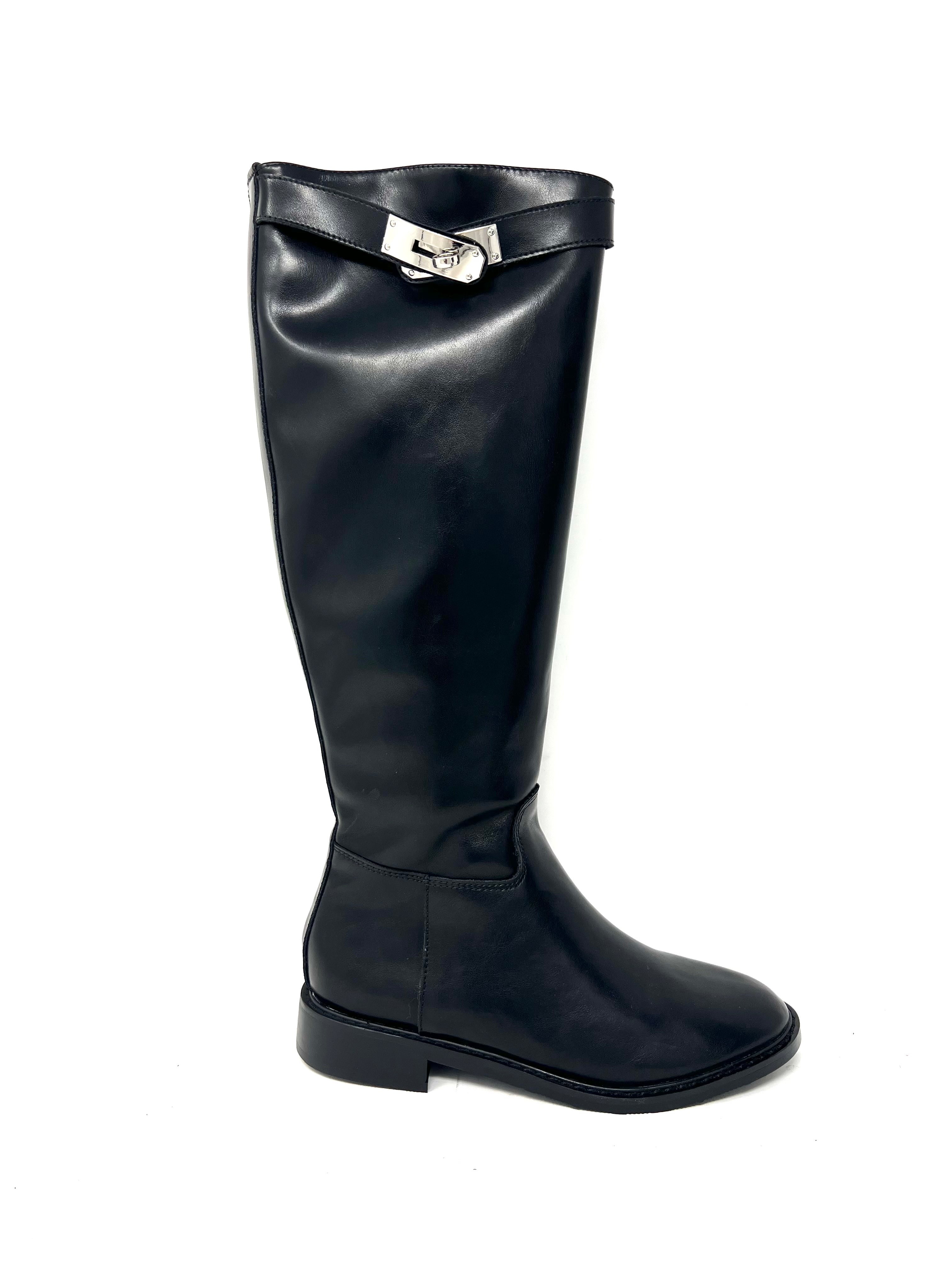 Cavallerizzo accessorio laterale pelle nero -D2101AN