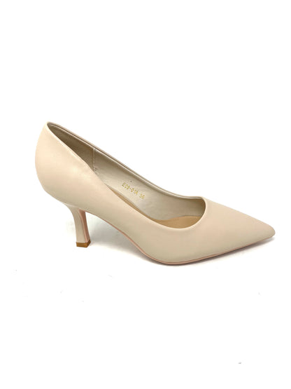 Décolleté tacco 8 pelle beige -E0901AB