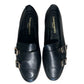 Mocassino doppia fibbia oro pelle nero -A0513NE