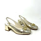 Slingback accessorio catena nappa platino -28M532P