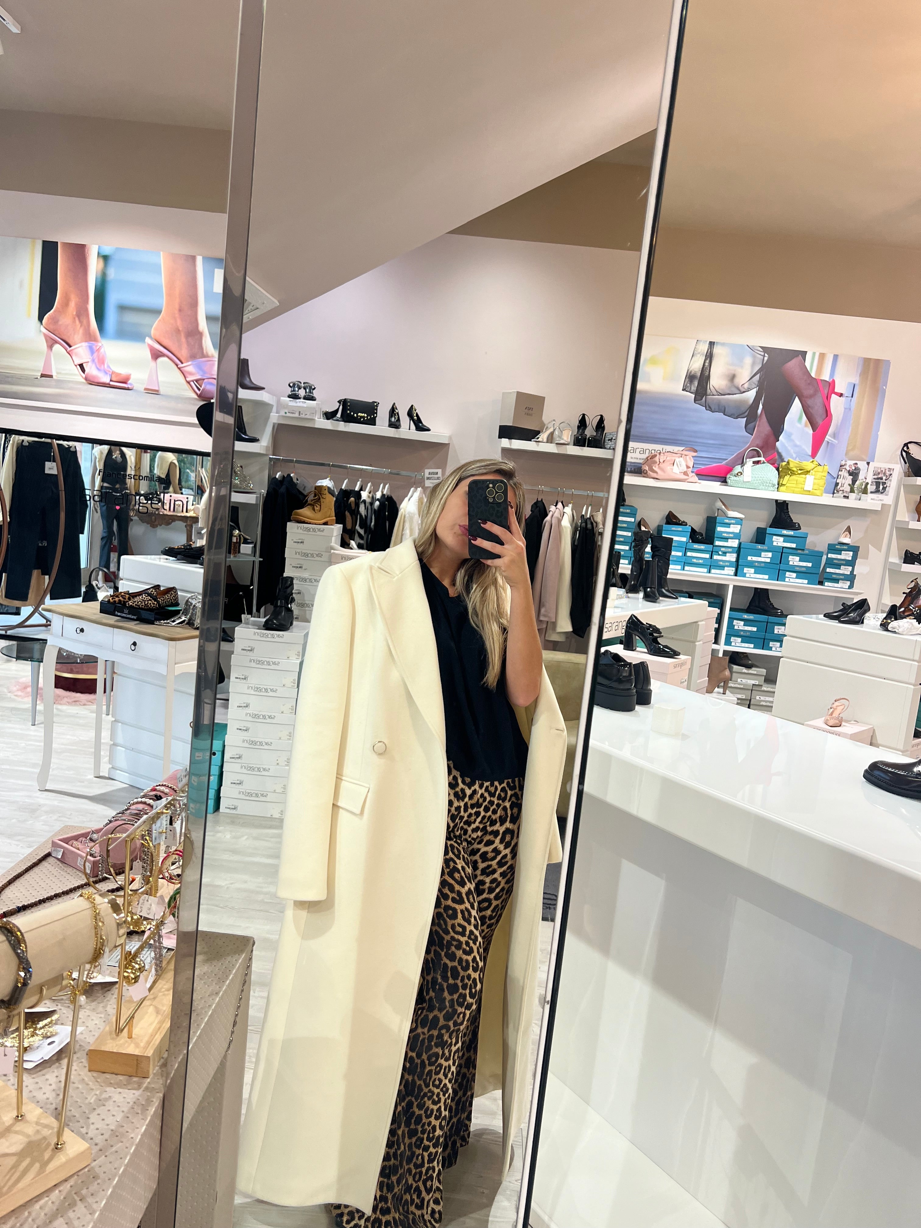 Cappotto lungo due bottoni bianco Artigli ACCP169