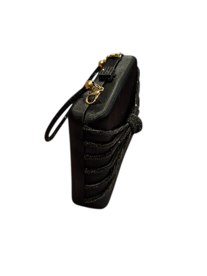 Borsa in raso strass nero -ZY0526