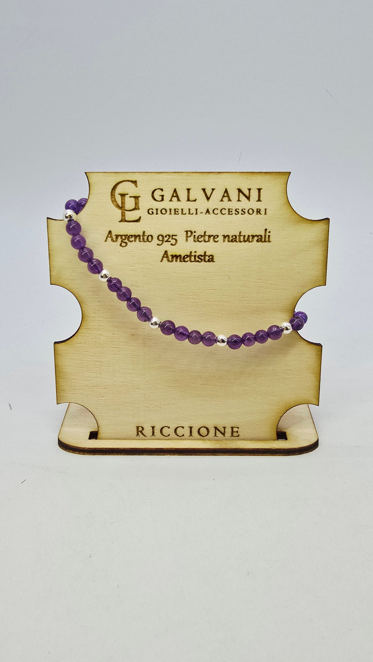 Bracciale in argento 925 con pietre naturali ametista v_670