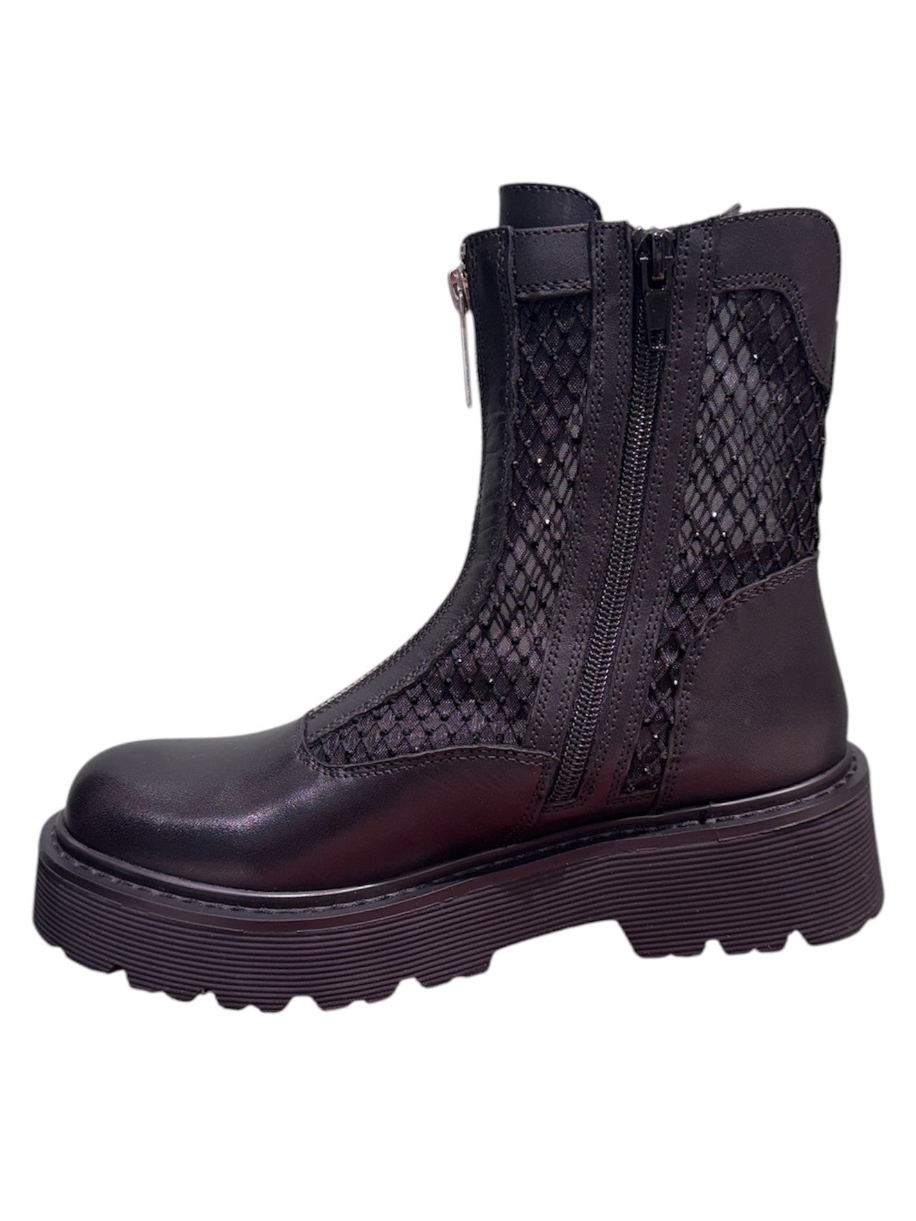 Stivale con zip traforato in pelle Cult -LW44600