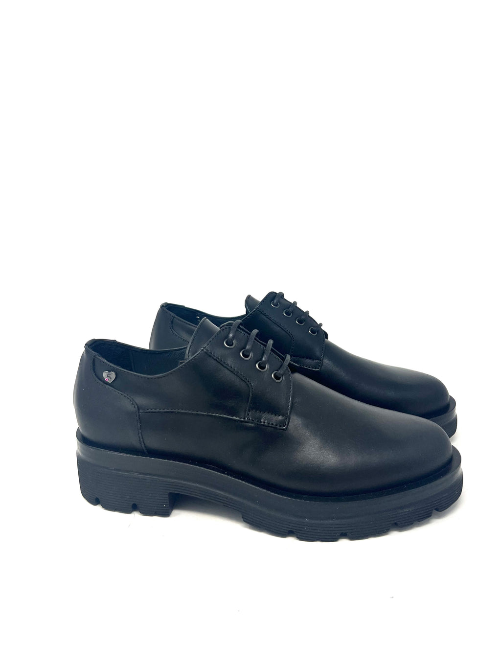 Francesina con lacci in pelle nero -RZ40A5N