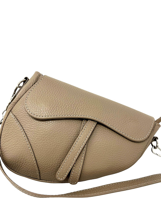 Borsa sella in pelle taupe - 112436B