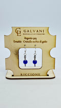 Orecchini argento 925 ematite cristallo occhio di gatto v_712