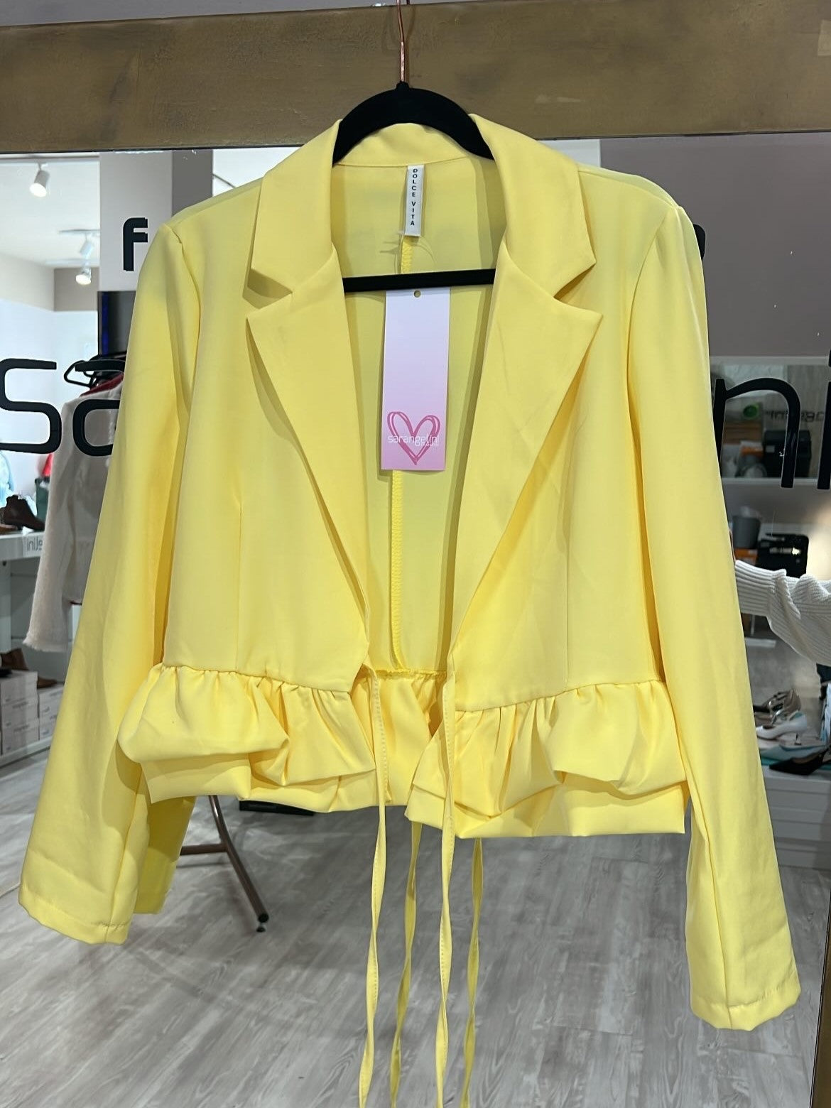 Giacca rouches gialla