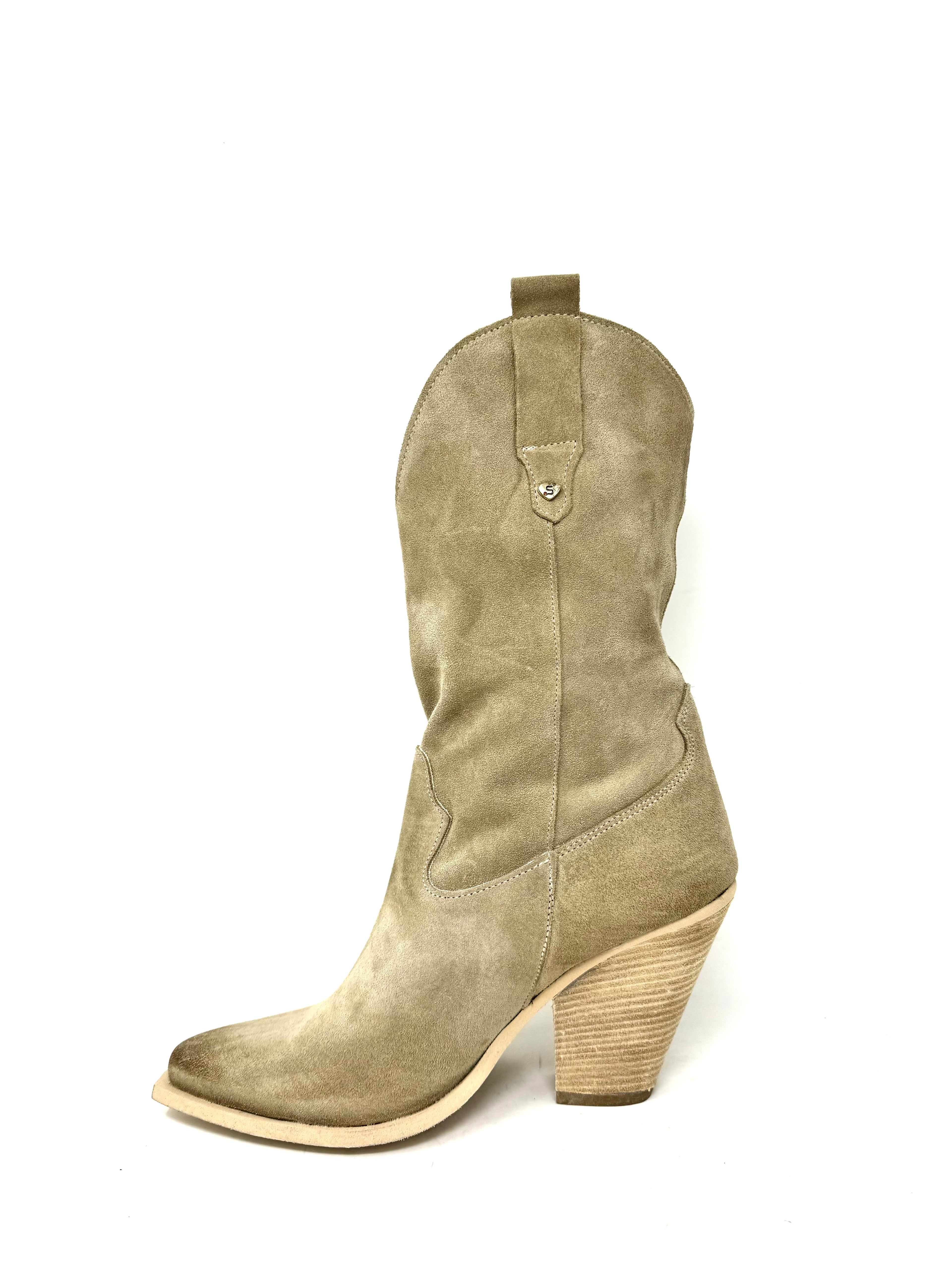 Texano 3/4 camoscio beige -KIRA18B