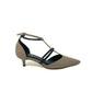 Slingback tacco 3cm cinturini incrociati taupe -2389C