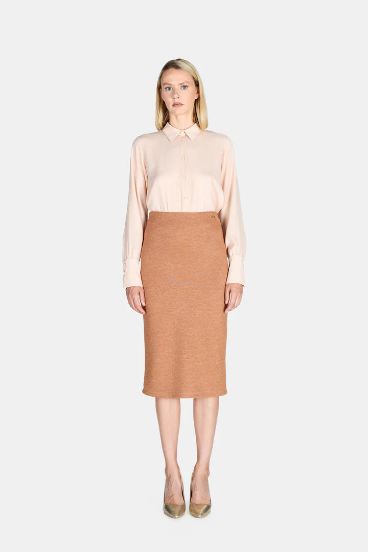 Gonna lunga lurex cammello V_ACG423