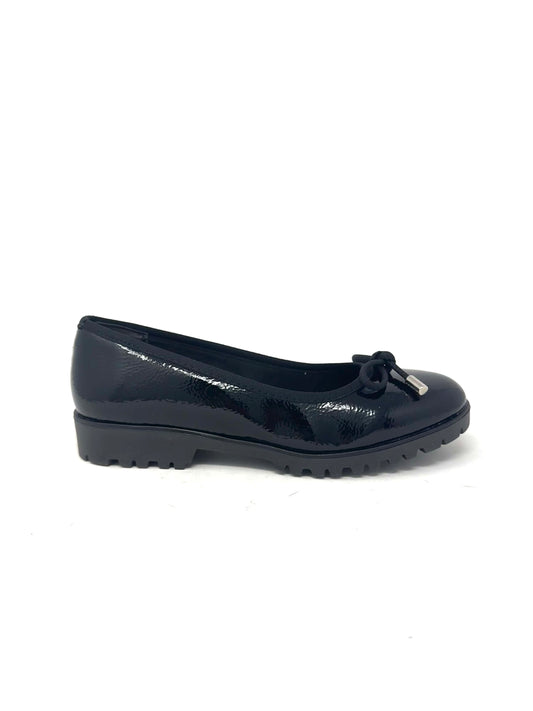 Ballerina in vernice nero con fiocco -6901N