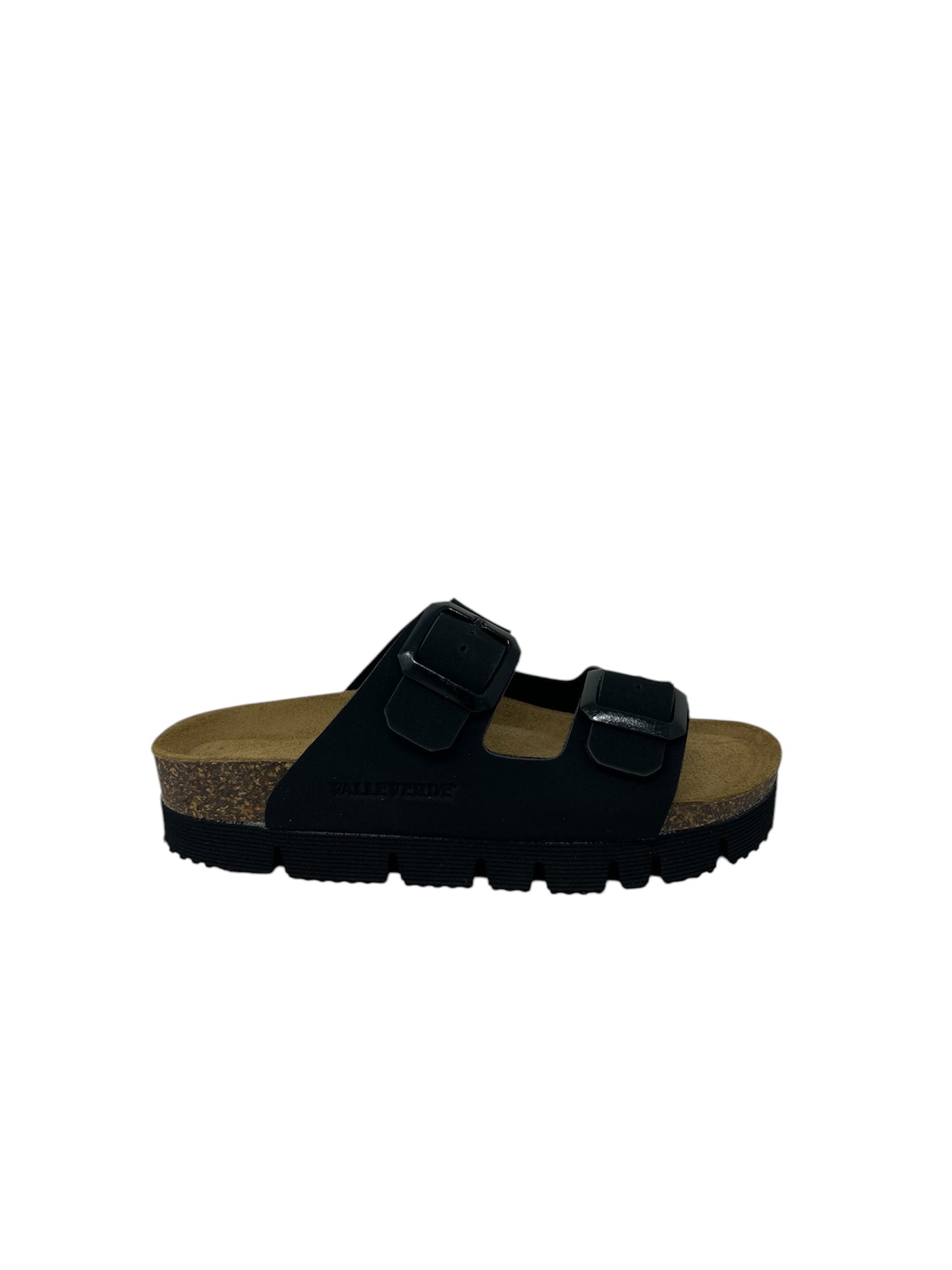 Ciabatta platform doppia fascia nero - VG6800Q