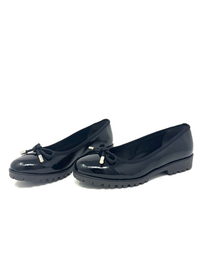 Ballerina in vernice nero con fiocco -6901N