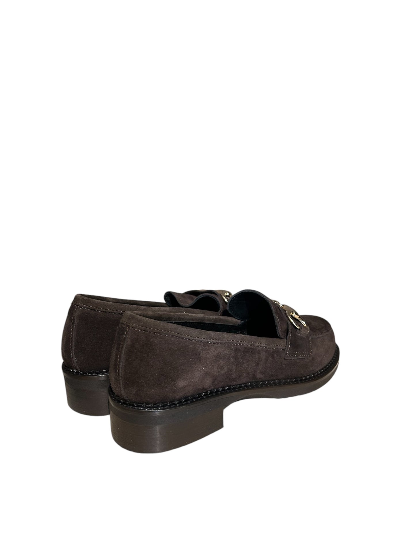 Mocassino camoscio morsetto oro - MOC.T.M