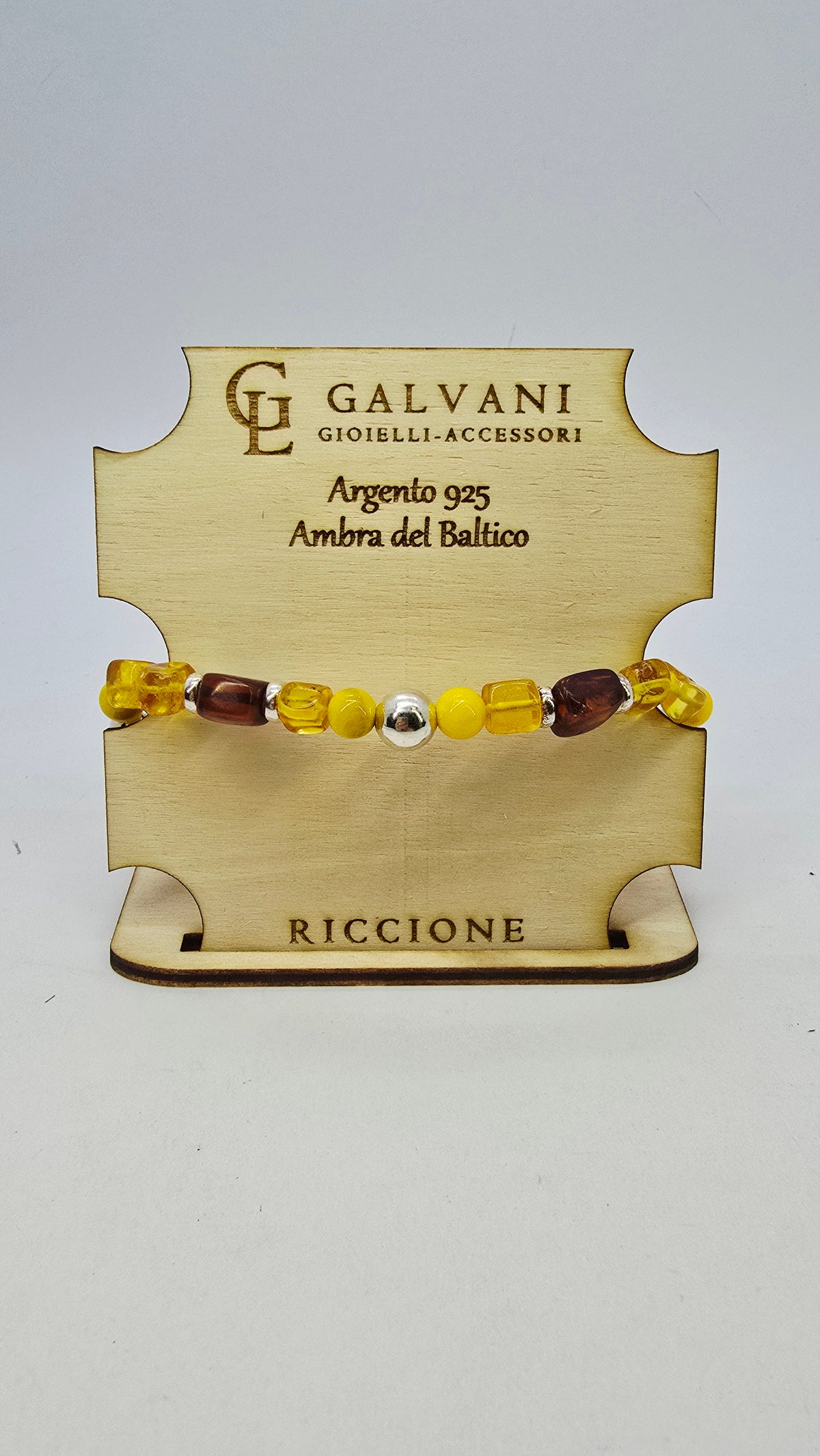 Bracciale argento 925 ambra del baltino v_899