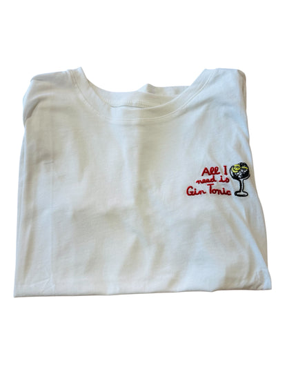 T-shirt bianca con frase -133100
