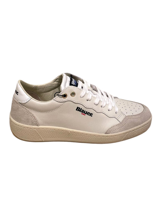 Sneakers running pelle/tessuto white -OLYMPIA