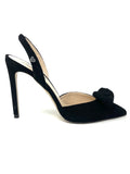 Slingback in camoscio, fiocco frontale, tacco 100mm - 695012E