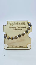 Bracciale argento 925 pietra naturale occhio di tigre v_928