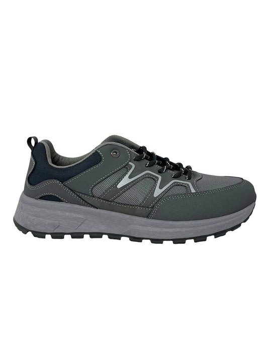 Sneakers uomo running in tessuto grigio -MOS257