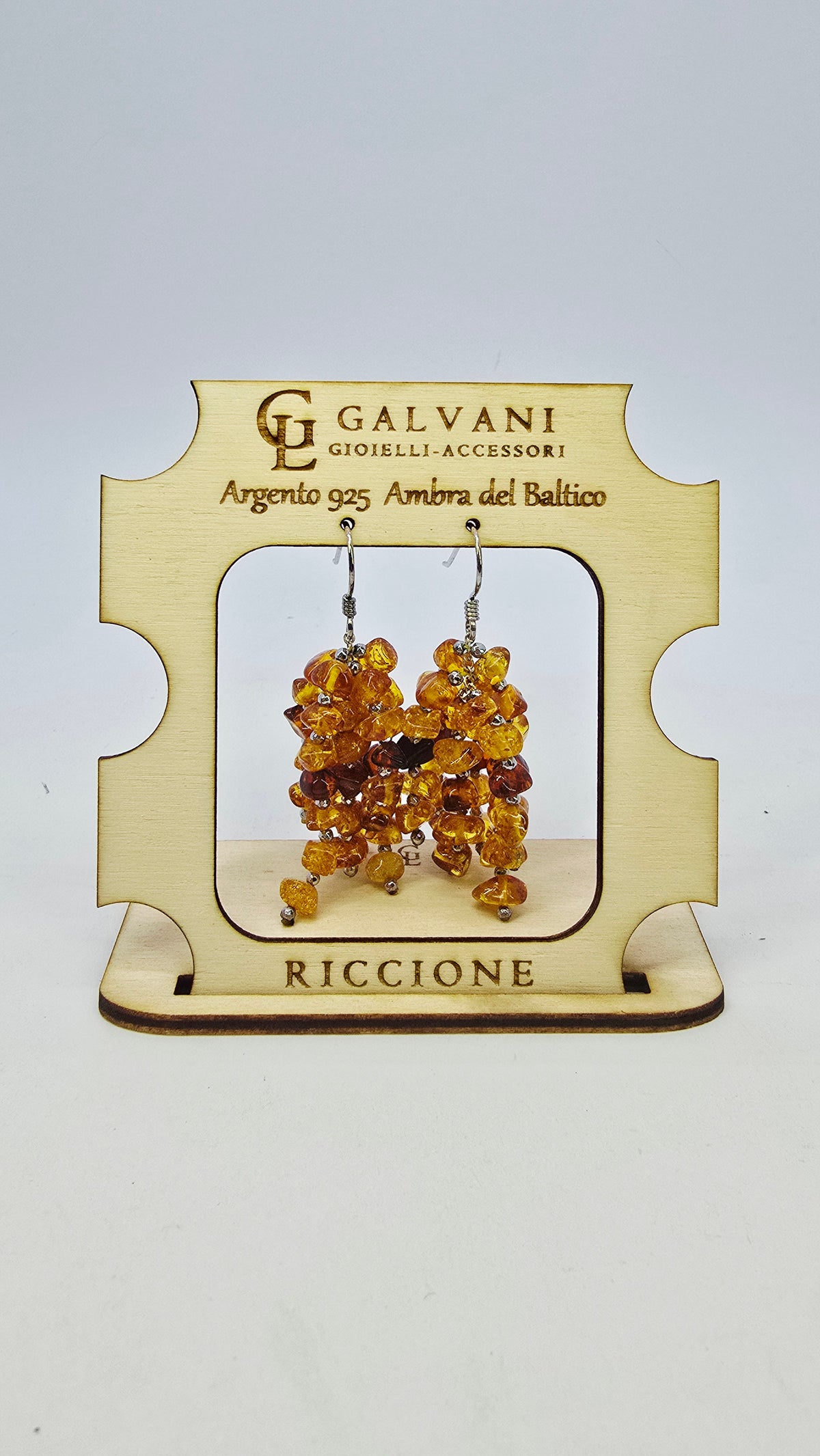 Orecchini argento 925 ambra del baltico v_G95