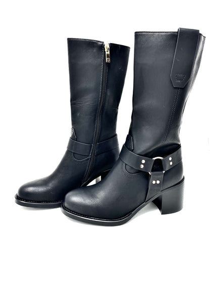 Stivali biker con fibbie metalliche - MI909