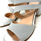 Sandalo con tacco argento glitter -24121