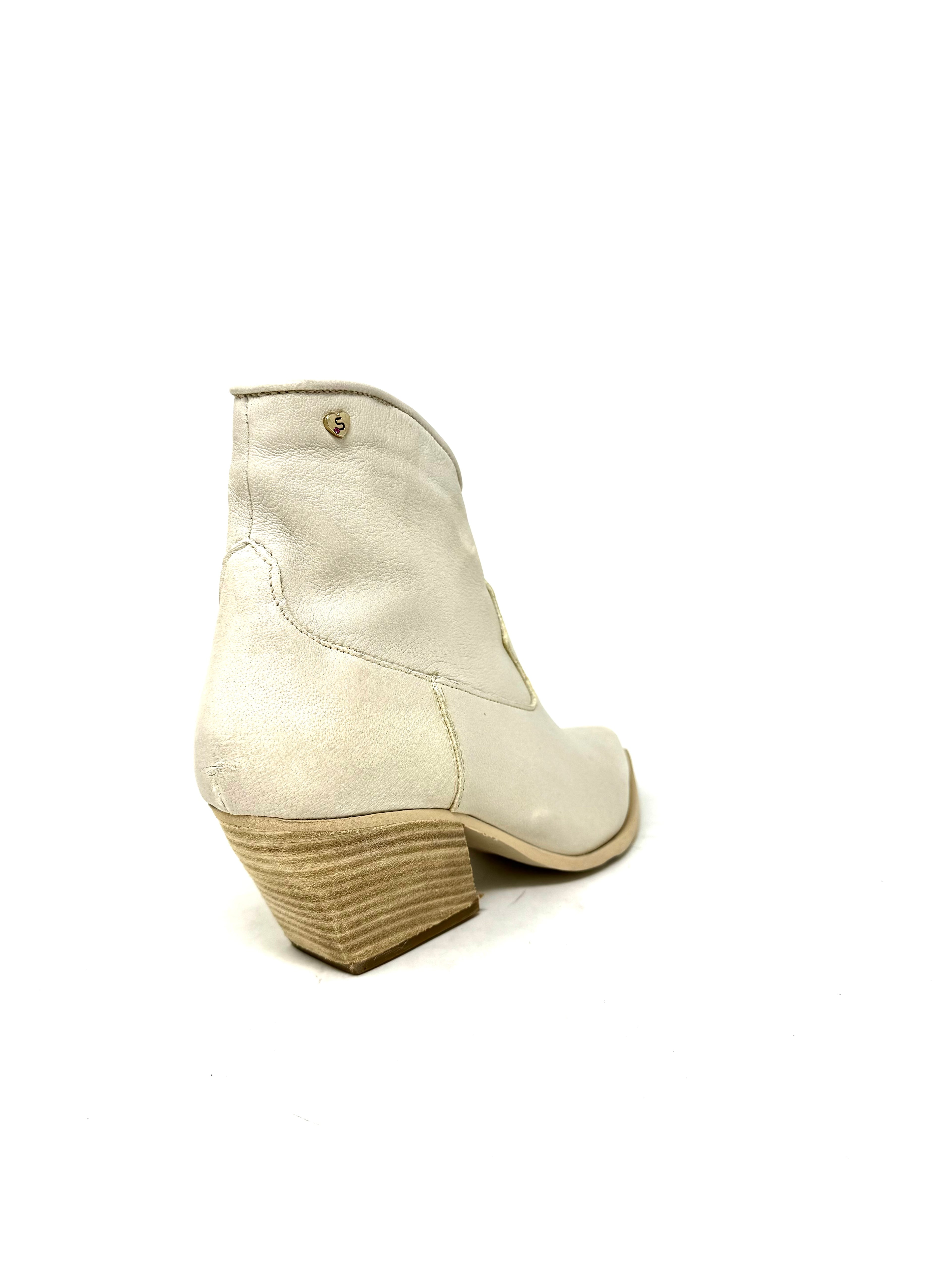 Texano basso vitello vintage beige -LOC110B