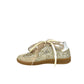 Sneakers gold doppio laccio in pizzo -526PR