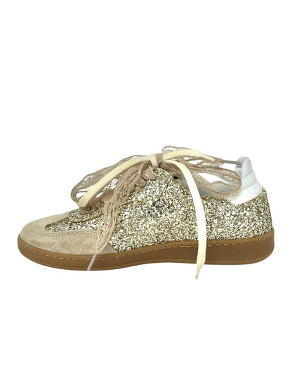 Sneakers gold doppio laccio in pizzo -526PR