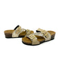 Ciabatta in sughero doppia fascia glitter oro -S44721X