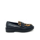 Mocassino inserti leopardato pelle nero -F2004NE