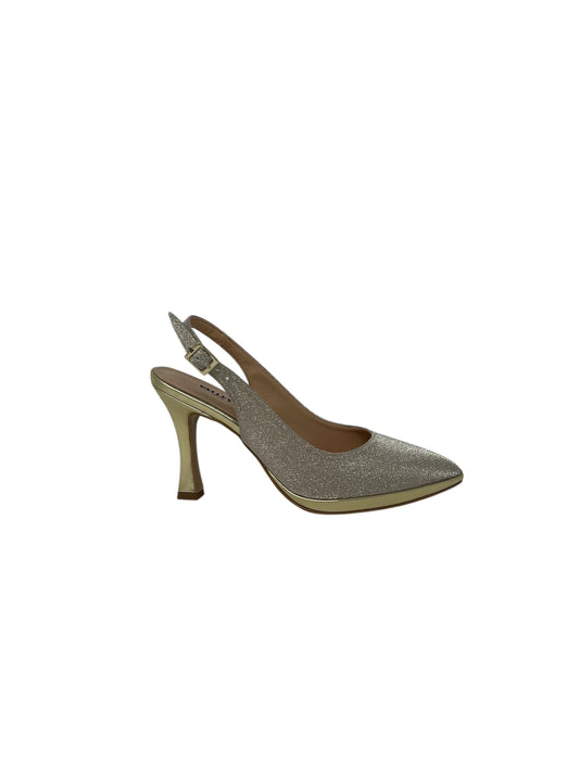 Decollete glitter platino con cinturino -18211