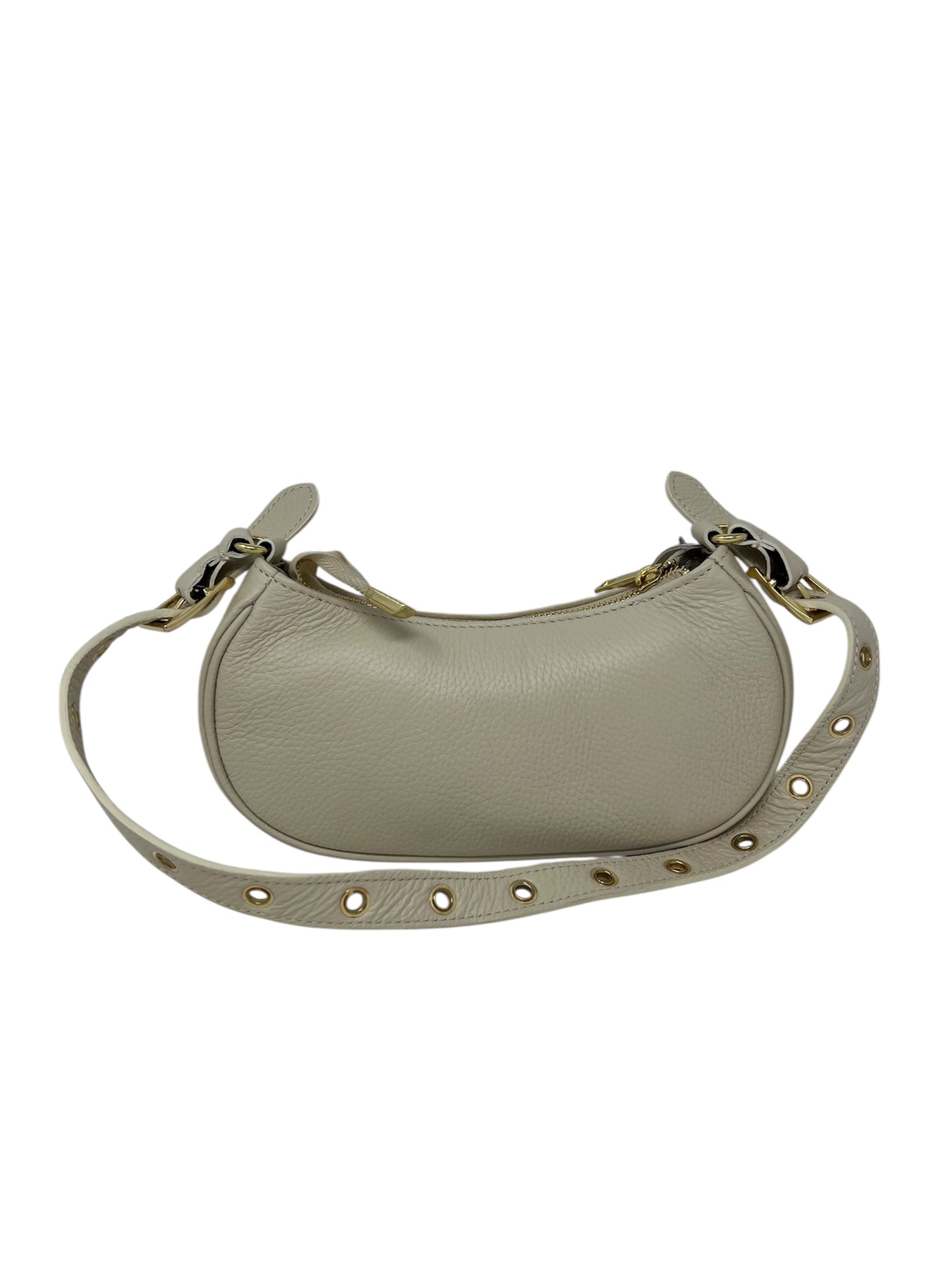 Borsa a tracolla mezzaluna beige -112430B