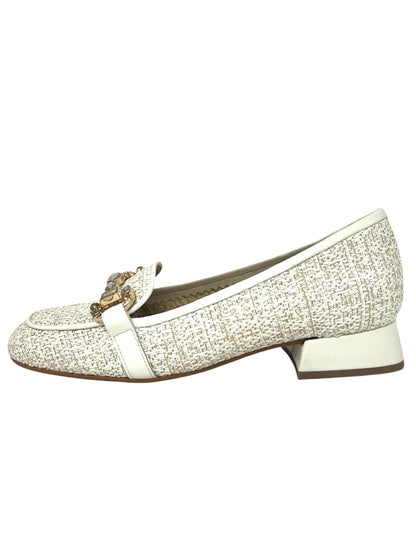 Mocassino con cinturino lounge beige -V105