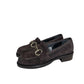 Mocassino camoscio morsetto oro - MOC.T.M