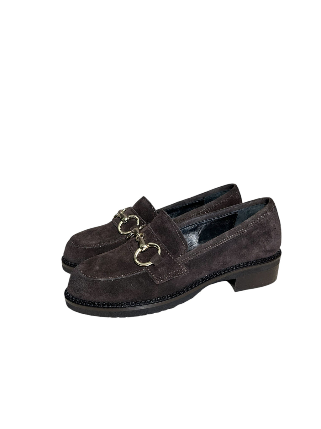 Mocassino camoscio morsetto oro - MOC.T.M