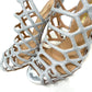 Sandalo gabbia tacco 9 glitter argento -E2304GA