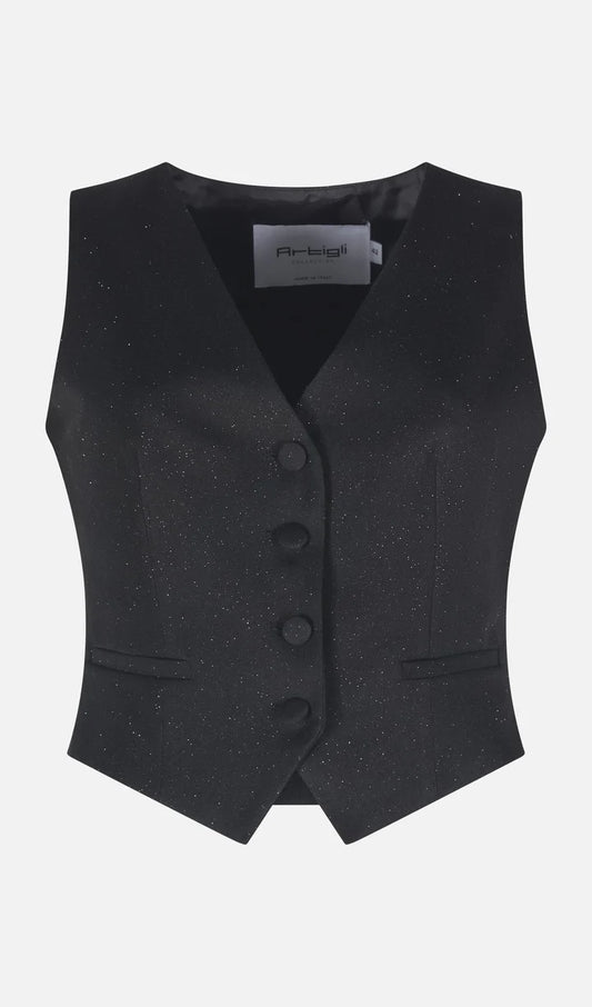 Gilet glitter nero Artigli - GL321