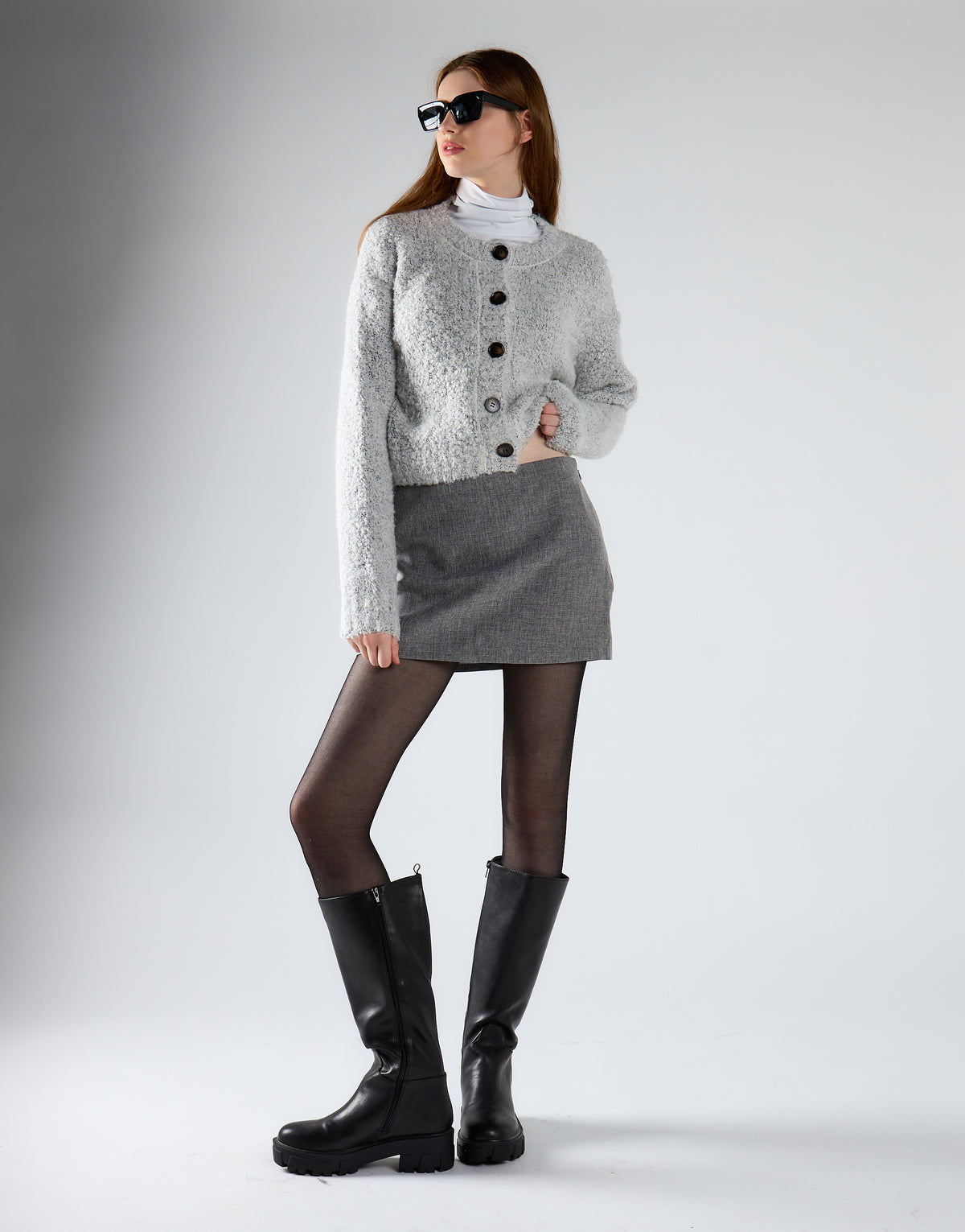 Cardigan bianco con bottoni V_GLA0520