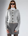 Cardigan bianco con bottoni V_GLA0520
