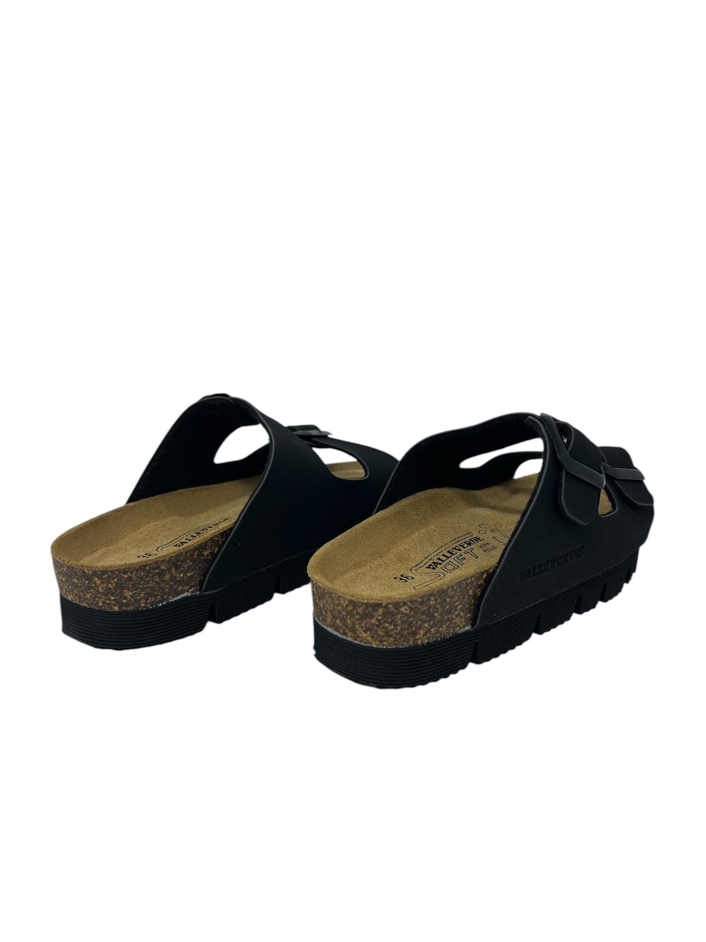 Ciabatta platform doppia fascia nero - VG6800Q
