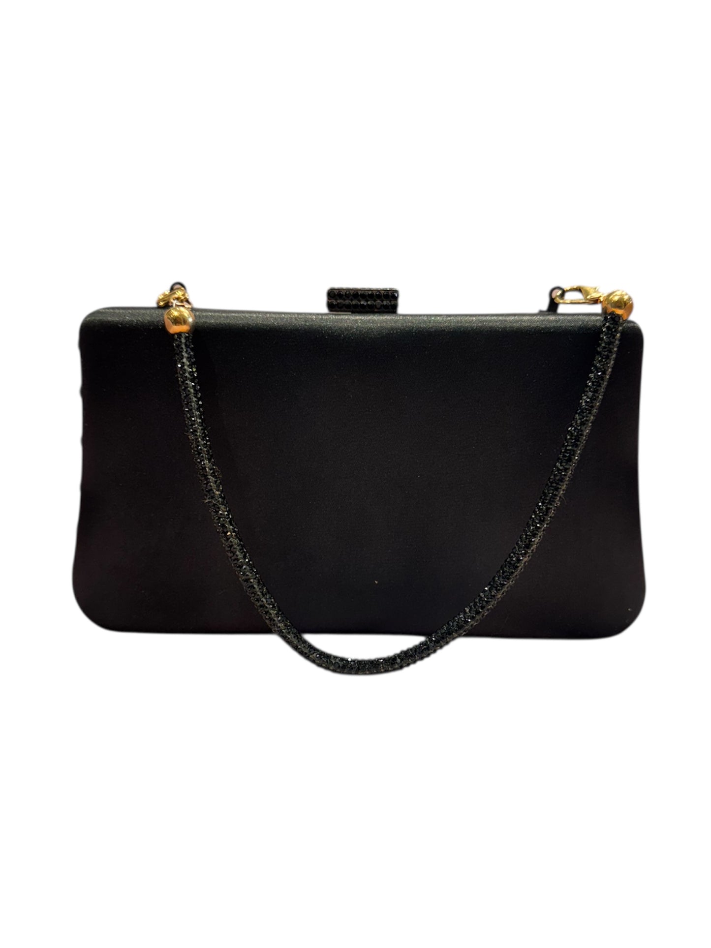 Borsa in raso strass nero -ZY0526