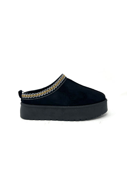 Slippers con profili ricamo microfibra