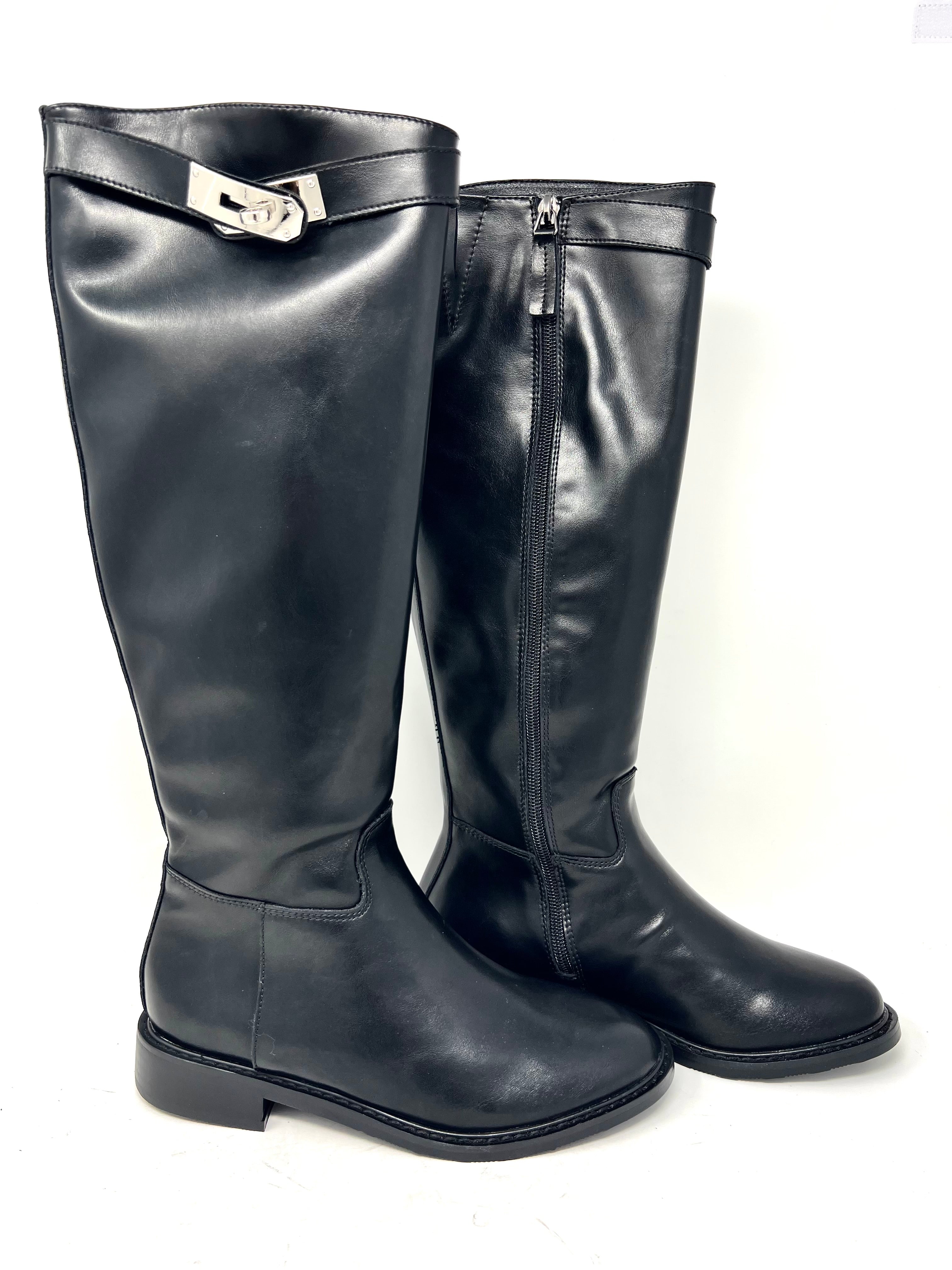Cavallerizzo accessorio laterale pelle nero -D2101AN