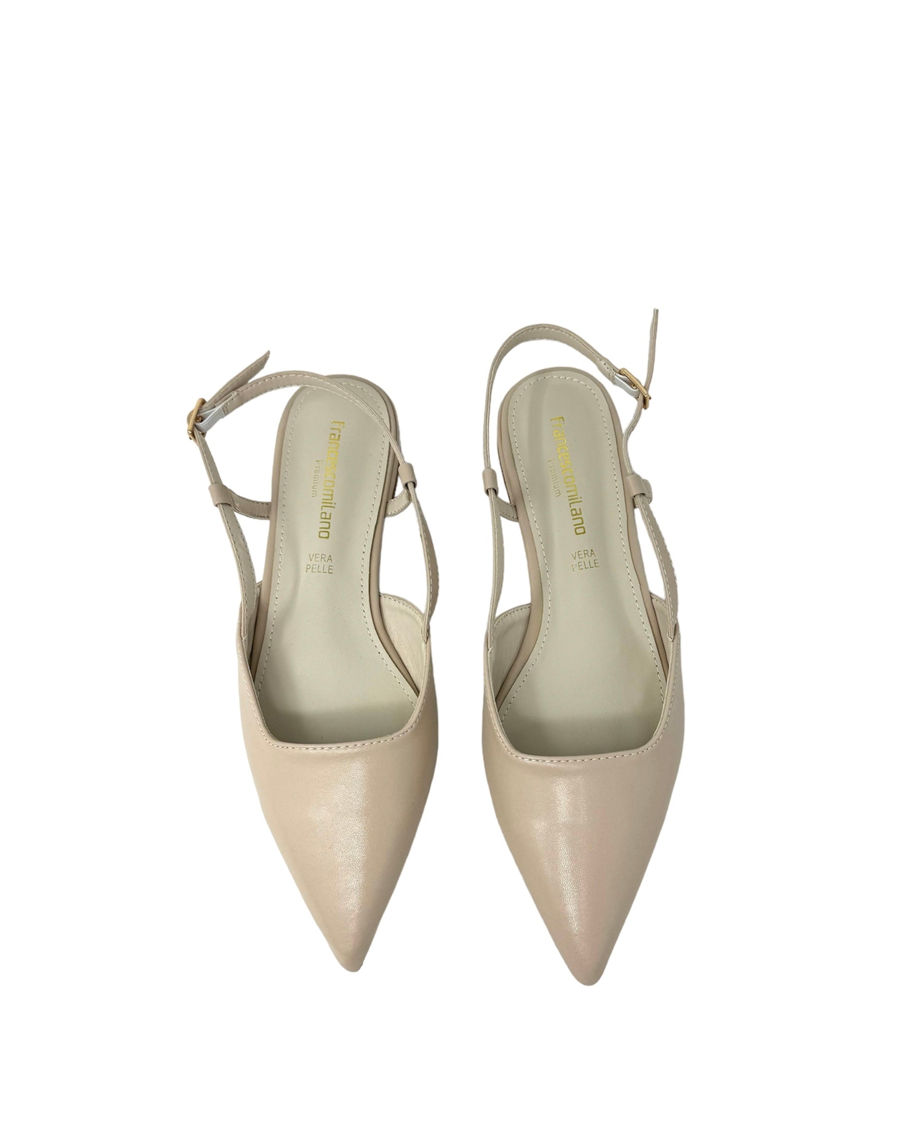 Slingback in pelle Beige -C0410AB