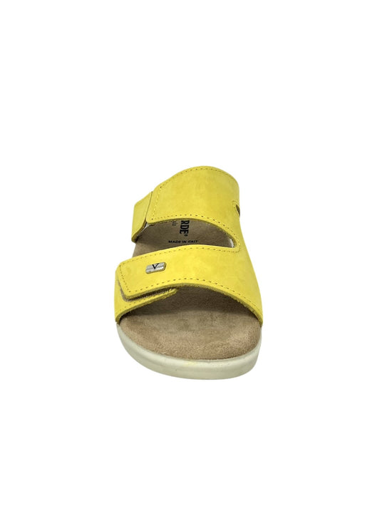 Ciabatta doppio strappo scamosciato color senape - 25329SE