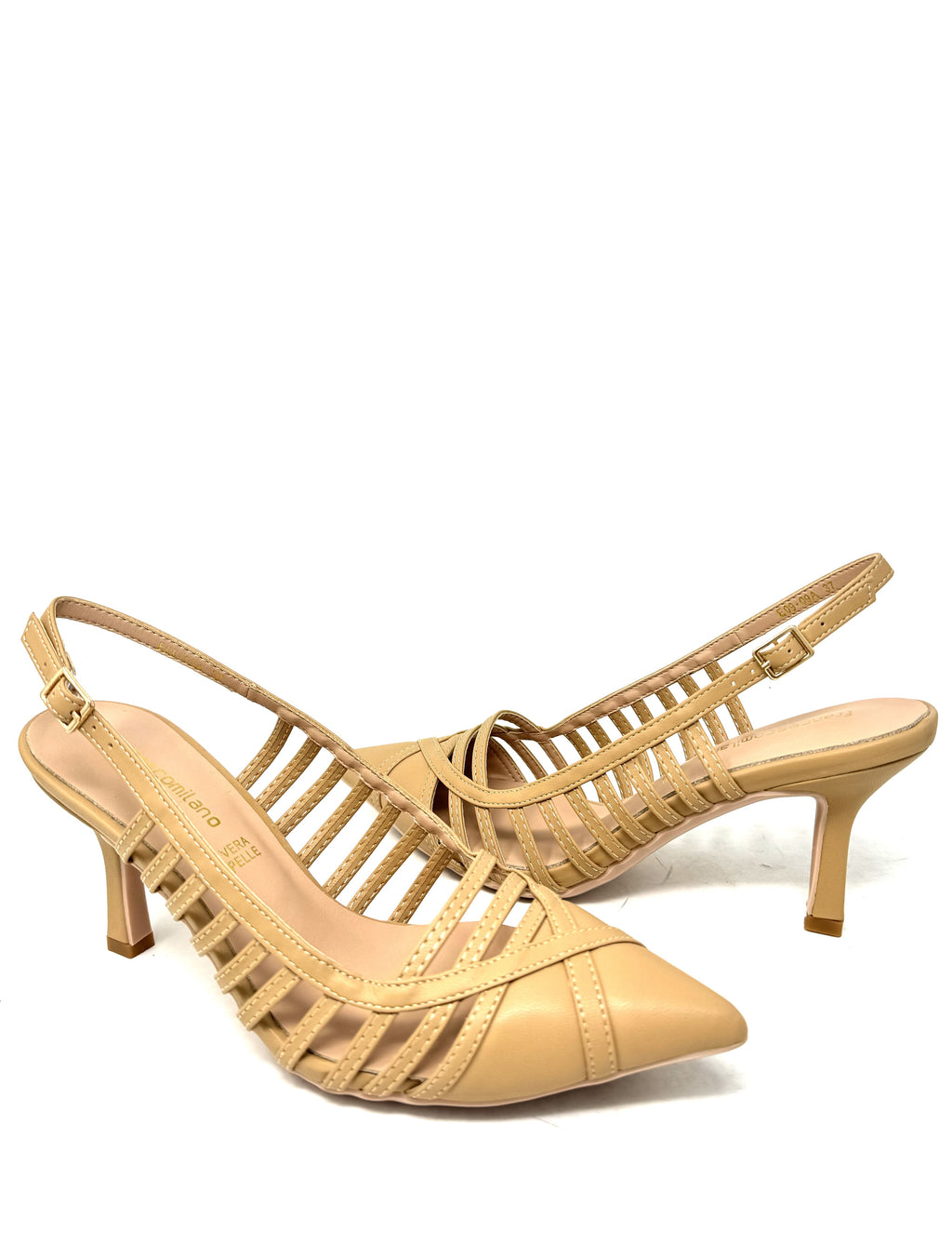 Slingback multilistini color carne - E0909AC