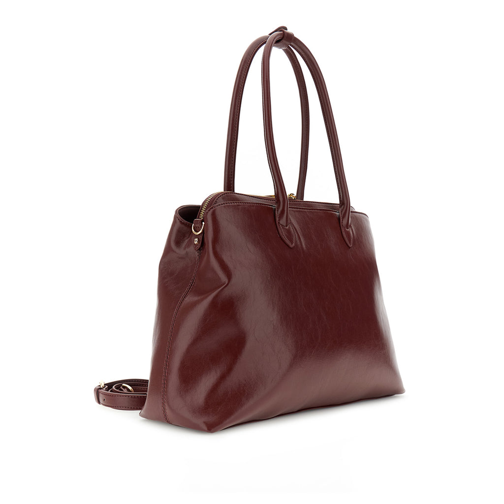 Borsa con manici rigidi e borchie Cafènoir